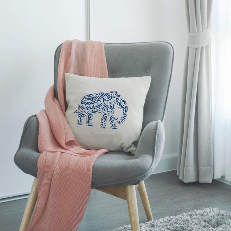 OBUY Lion Deer Tiger Wolf Whale Horse Animal Stencils for Painting on Wood, Fabric, Walls, Airbrush + More | Reusable Mylar Template (Elephant) - Image 3